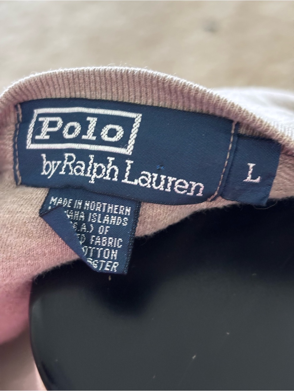 Polo by Ralph Lauren Men's Taupe Crewneck Sweatshirt with Navy Pony - Picture 5 of 5